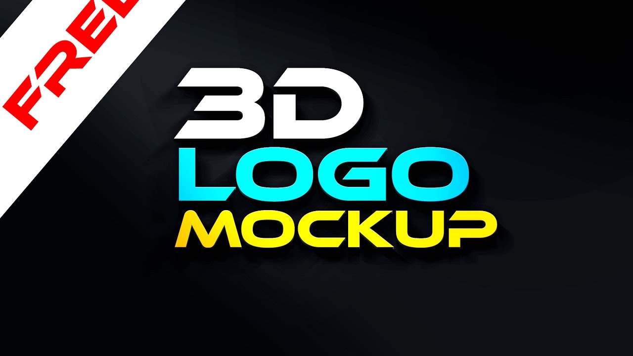 free 3d colored logo mock up downloads